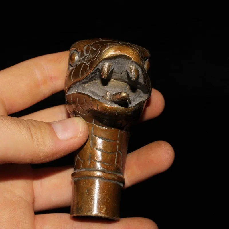 Трость китайский гороскоп змея медная ручная работа в форме головы змеи