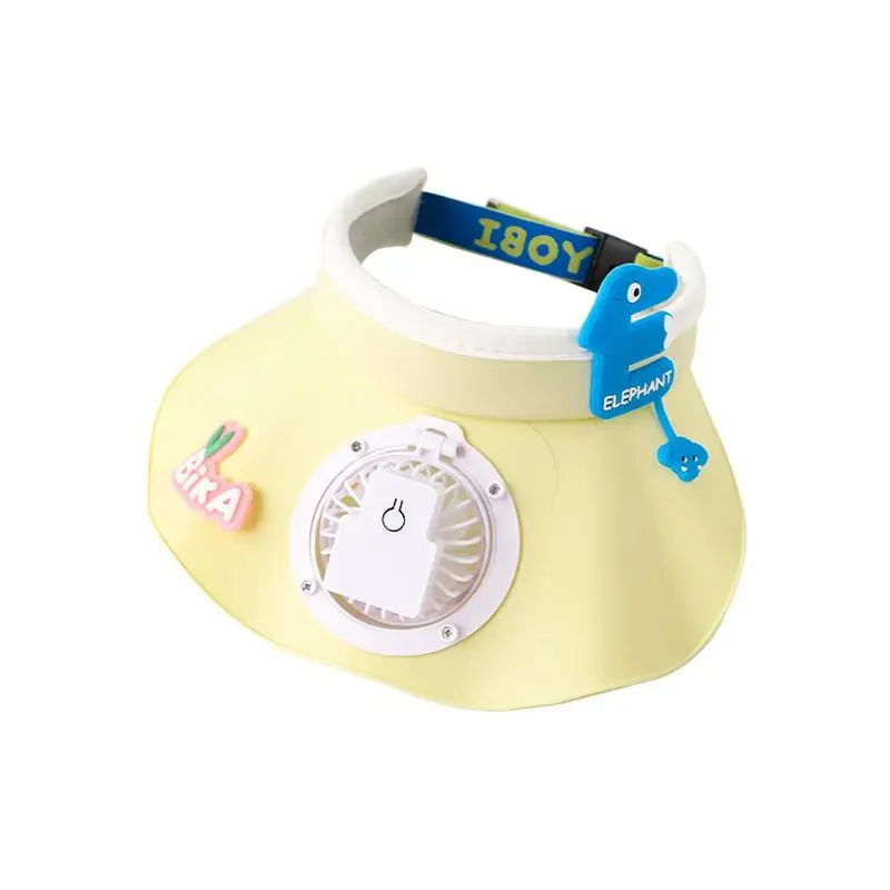 

Visor With Fan 3-Speeds Wind Fan Visor Hat For Kids Large Area Sun Protection Fan Hats To Keep Cool Breathable Hat With Built-In