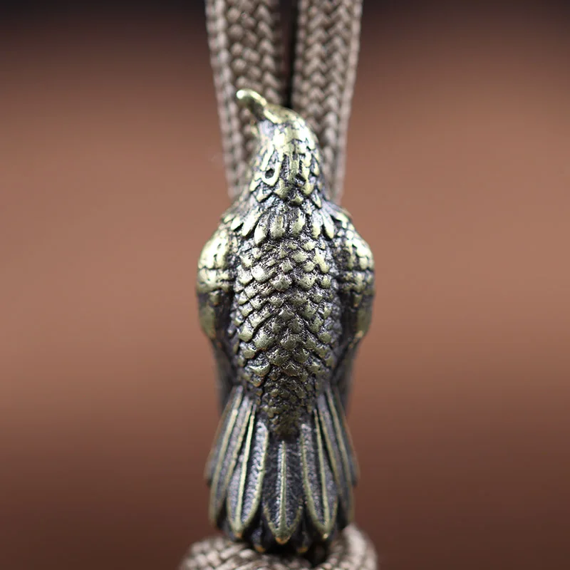 

Animal Eagle Figurines Brass Knife Bead Outdoor EDC Tool Umbrella Rope Woven Lanyard Hangings DIY Paracord Bracelets Accessories