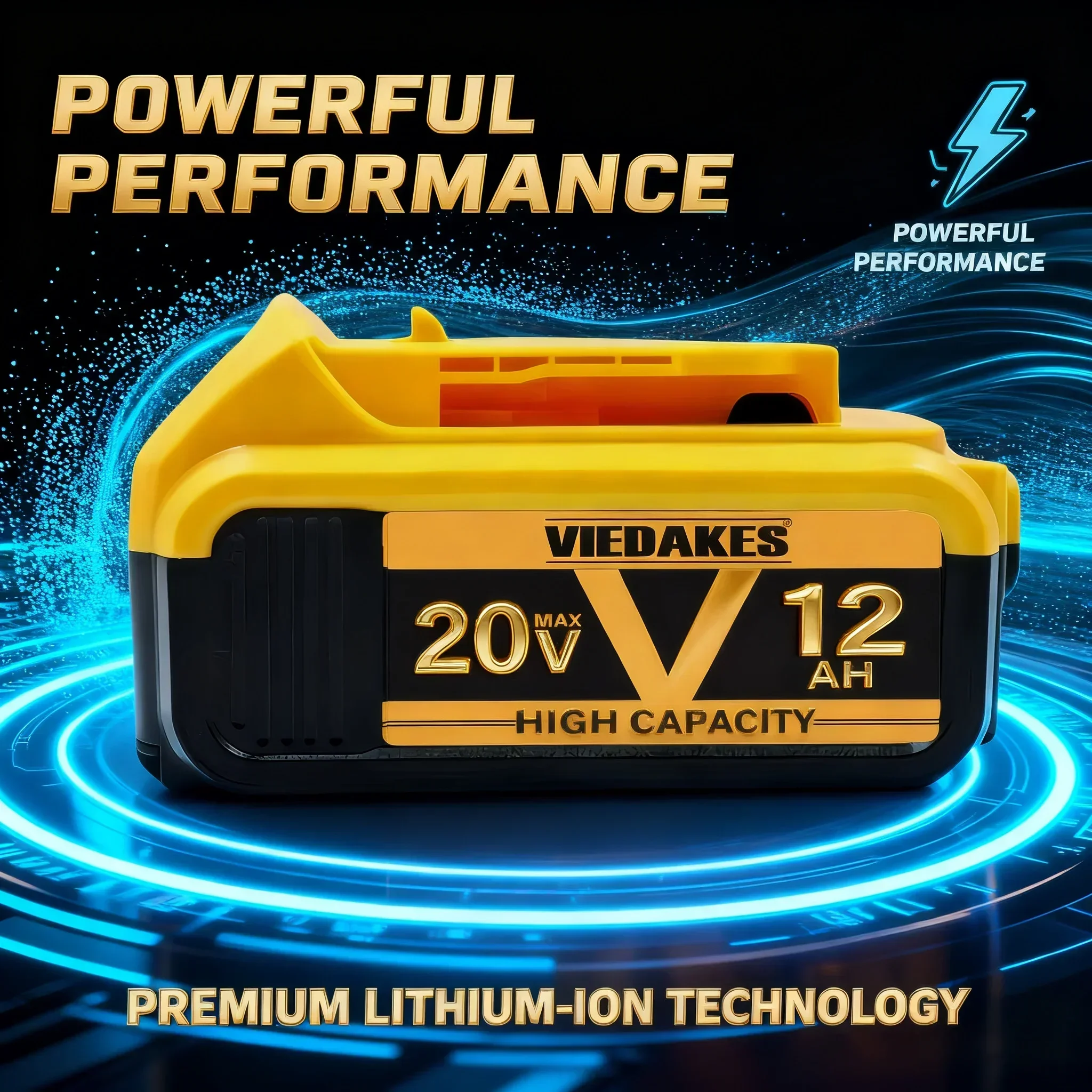 Фото Аккумулятор для электроинструментов DeWalt 20V 12Ah, совместимый с DCD887, DCD805, DCF860, DCD796, DCG406, DCF880, DCF512, DCD805 №3