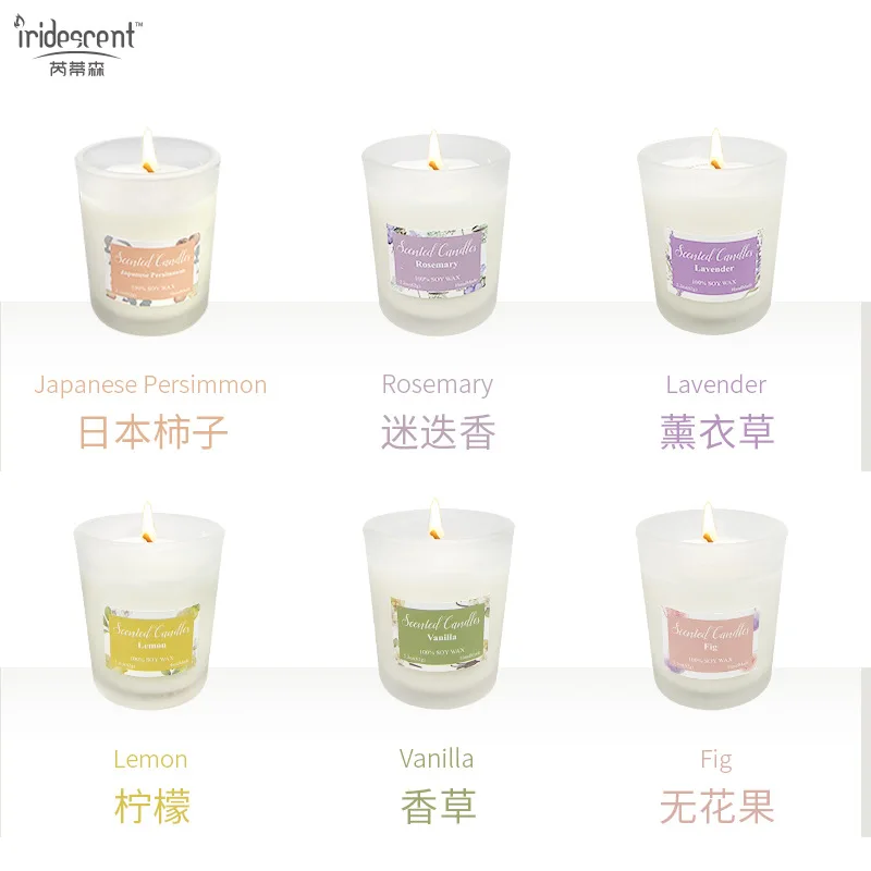 Стеклянный ароматизированный свечной баночка для сна с соевым воском для домашнего декора M ON.