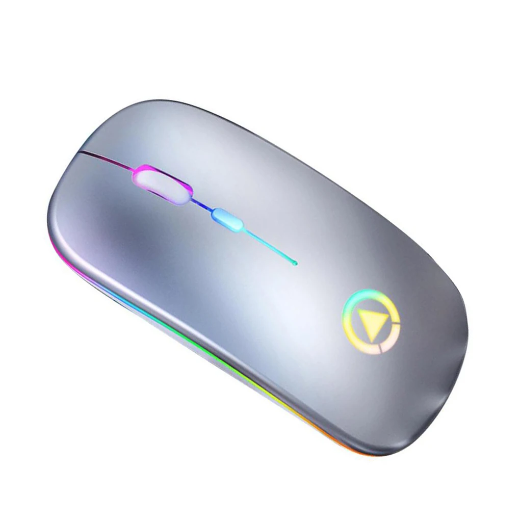 

Wireless Optical Mouse USB Rechargeable Mute Key RGB Cordless Mice Low Noise Backlight Computer Accessories Laptop Gray