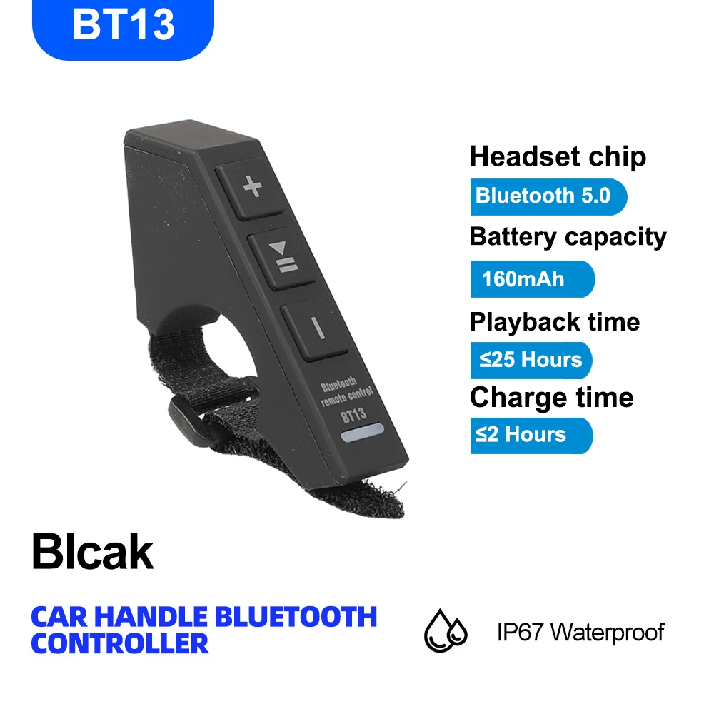 

Беспроводной Bluetooth 5,3 пульт дистанционного управления, наушники для шлема, руль мотоцикла/велосипеда, медиаконтроллер, пульт дистанционного управления на руле