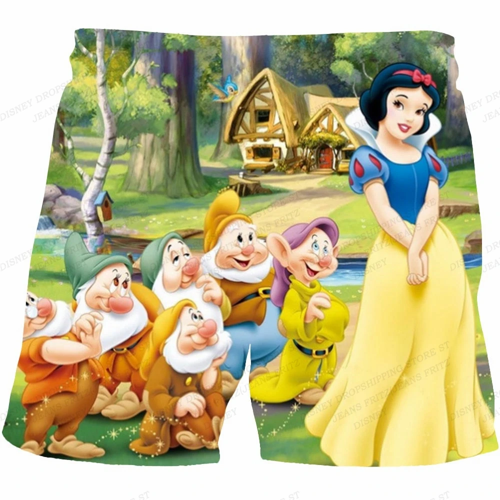 

Snow White Print Shorts Men Women Fashion Princess Shorts Casual Trunk Girls Sports Pants Outwear Womens Briefs Kids Short Anime
