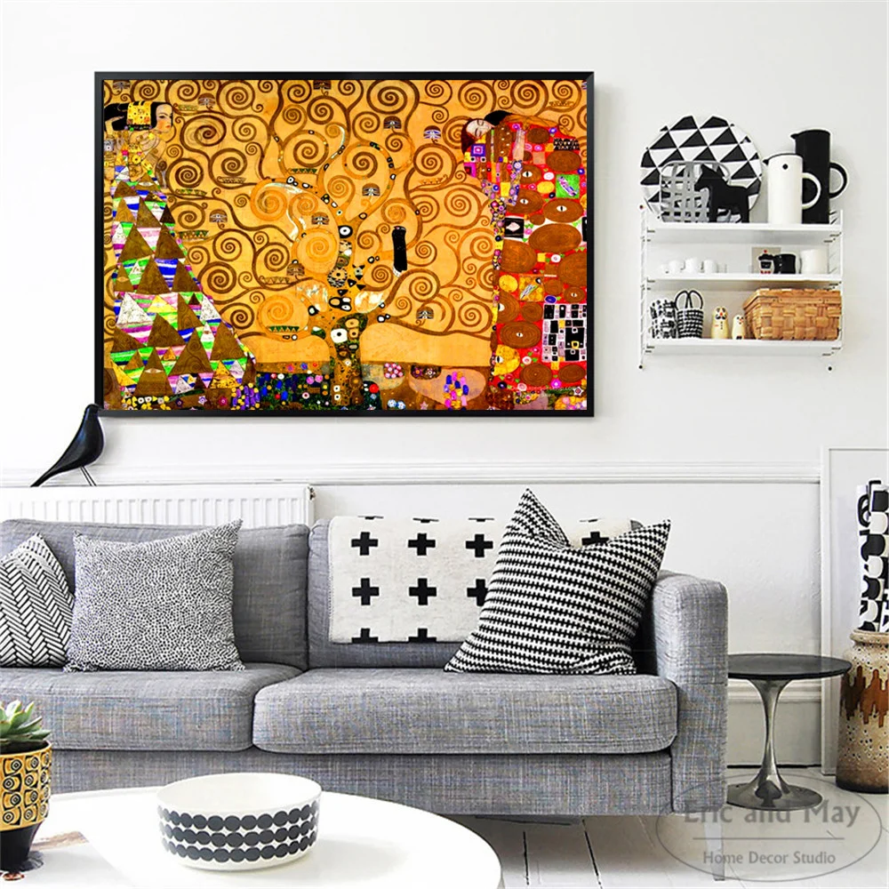 

Klimt холст с деревом жизни Художественная печать постер настенные картины для декора комнаты Декор для дома Декор без рамки картина