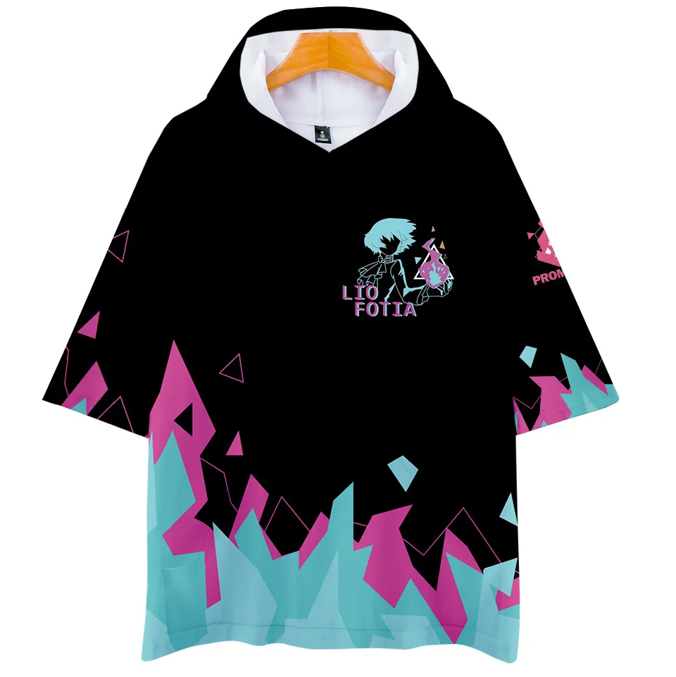 

Классическая новинка кавайная Молодежная Футболка с аниме PROMARE 3D печать с капюшоном футболка для мальчиков/девочек модная футболка с корот...