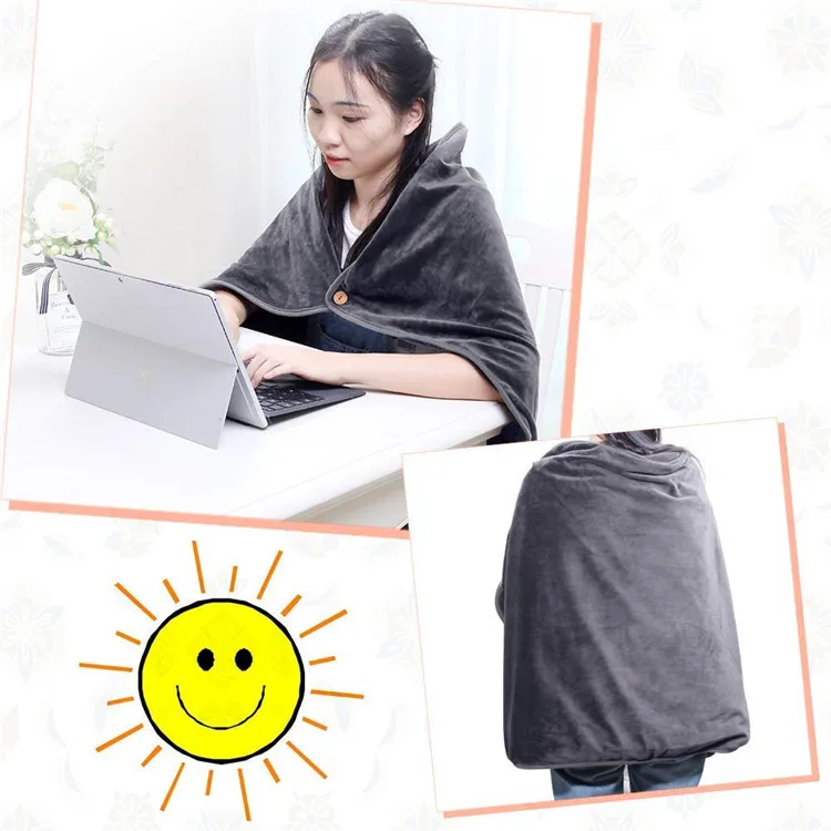 

USB Electric Blanket Charging Treasure Body Warmer Heated Blanket 5V Wireless Heating Shawl Blanket For Winter