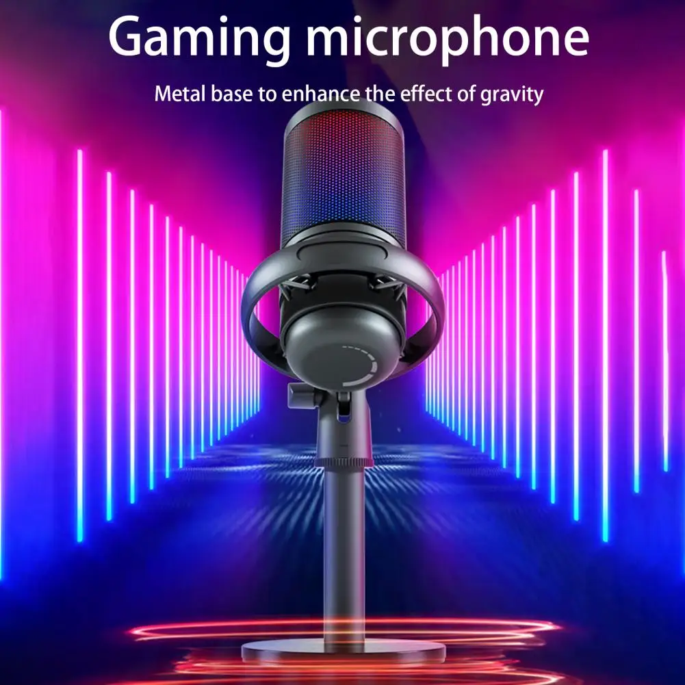 

Gaming USB Microphone Noise Reduction Condenser Podcast Microfono Recording Streaming Mic With Breathing Light PM461TR RGB