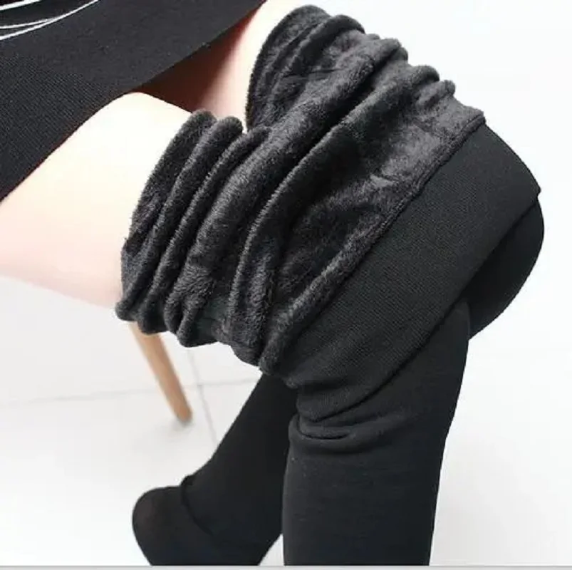 

Fleece Tights Skin Color Winter Woman Pantyhose Translucent Wool Sock Pants Stocking Fleece Lined Tights Thermal Legging Fake