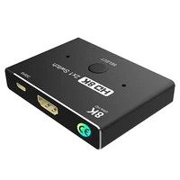 kvm hdmi compatible 8k two cut one switch indicator light display portable kvm hdmi compatible 2x1 switch