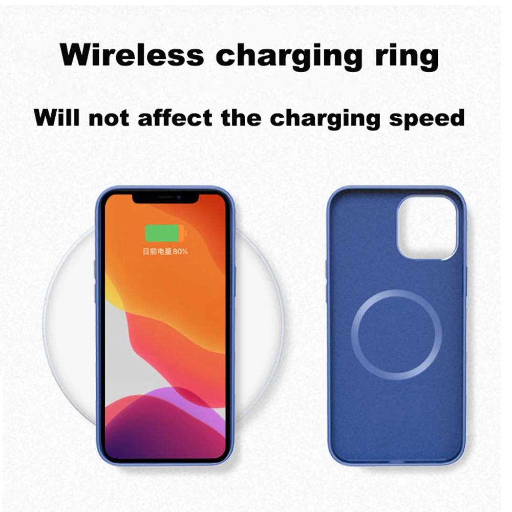 Official Magnetic Liquid Silicone Case With Animation For iphone 12 Pro Max 12 mini Multicolor Back Case Wireless Charging Cover