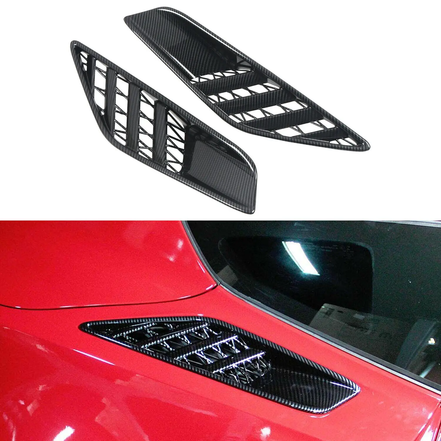 

Rear Side Fender Badge Emblem Sticker Cover For Chevrolet Corvette C7 2014-2018