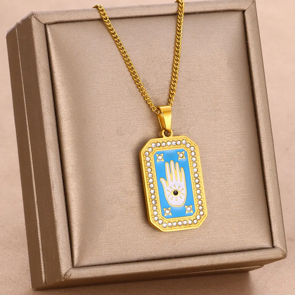 Женские Подвески В Виде Карты Таро Из Нержавеющей Стали Ожерелье Ювелирные