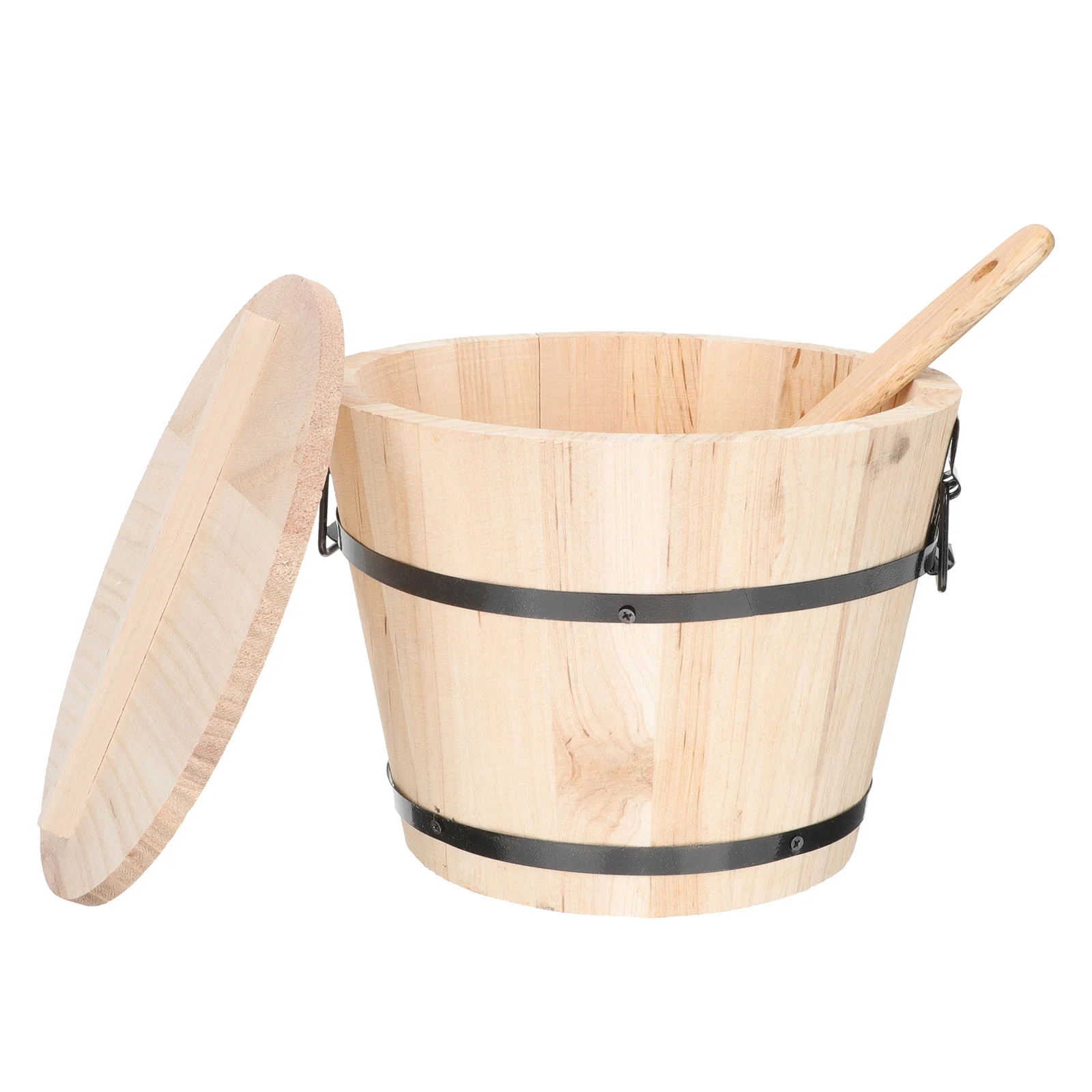 

Rice Bucket Steamer Wooden Bowl Wood Sushi Basketstorage Kitchen Mixing Hangiri Asian Potchinese Tub Container Serving Dim