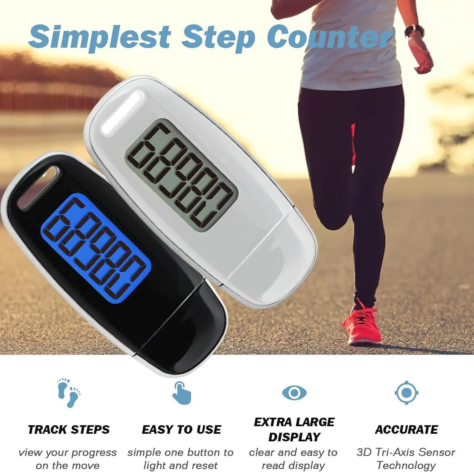 

Upgrade New Mini 3D Digital Pedometer Mini Simple Walking Step For Men Women 3D Digital Step Counter Exercise Running Tools C4T9
