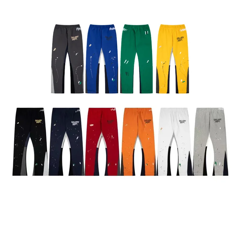 

Gallery Dept Tide Men Women Fashion Spring Summer Autumn Painted Flare Sweat Pant High Quality Street Trousers Grey Black Blue