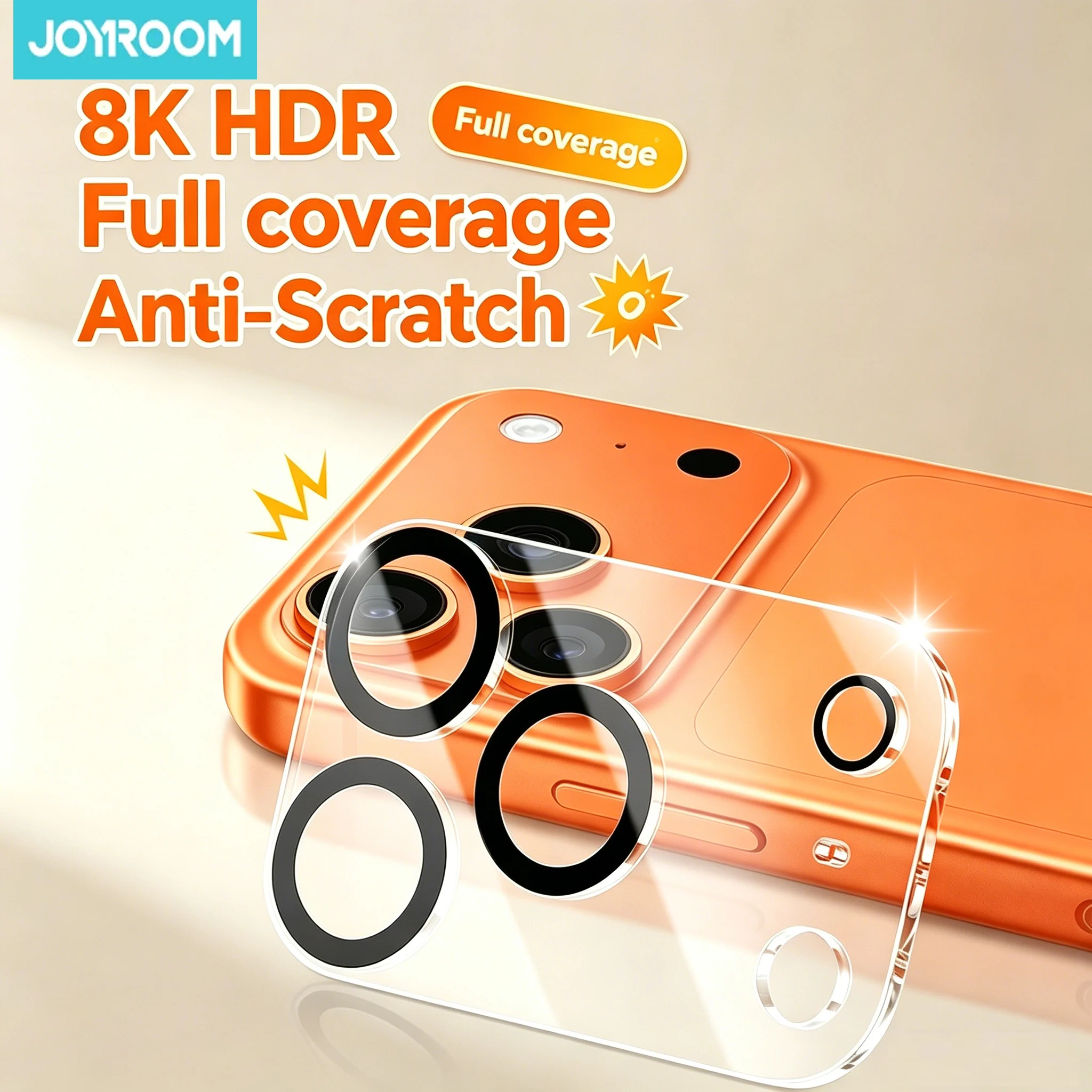 Фото Защитное стекло Joyroom HD для объектива камеры iPhone 18 Pro Max, защитная пленка из закаленного стекла для iPhone 17, 16, 15 Pro Max №1