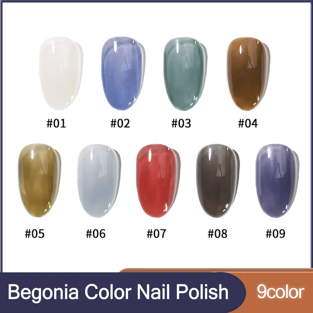 

Begonia Color 18ml Gel Nail Polish Transparent Nail Gel Semi Permanent Solid Nail Gel Varnish Soak Off UV Gel for Base Top Coat