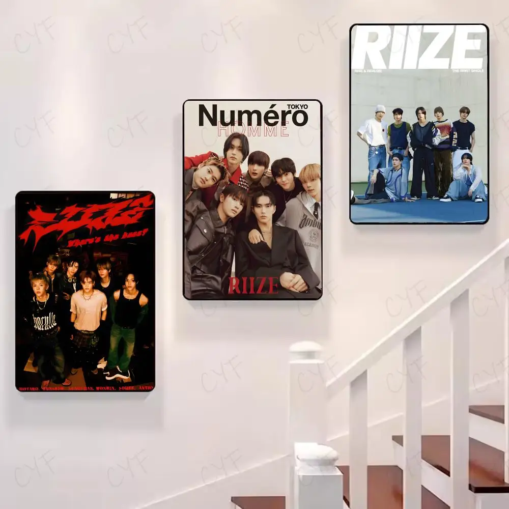 Фото Koera Kpop Band R-Riize постер HD художественная роспись Wallart постер для украшения домашней комнаты DIY винтажный декор с принтом №2