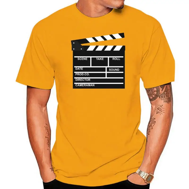 

Забавная Мужская футболка Clapperboard, футболка для режиссера видеосъемки, серая футболка для ТВ, кино, Хлопушка, хлопковая одежда