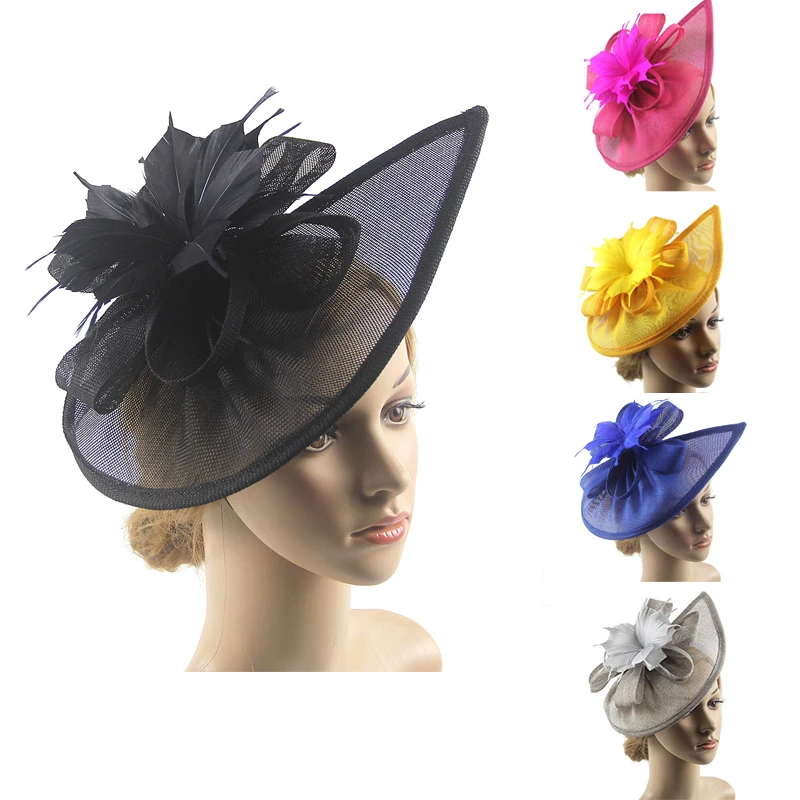 

Bridal Feather Mesh Hair Accessories Hat Retro Fashion Elegant Top Hat Wedding Party Hair Accessories Ladies Headband
