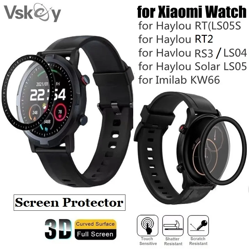 

Мягкая 3d-защита экрана для умных часов Xiaomi Haylou RT2 LS05S RS3 Solar LS04 LS05 IMILAB KW66, защитная пленка с полным покрытием, 2 шт.