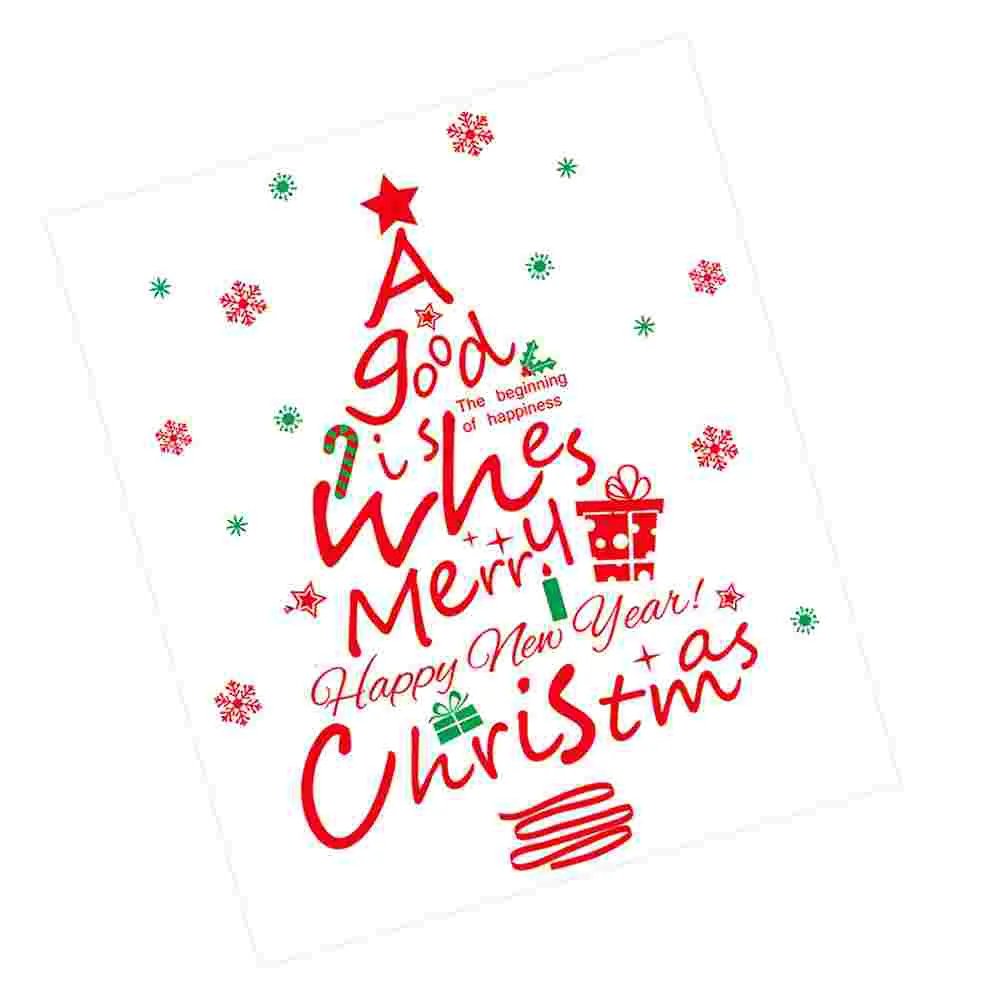 

Christmas Party Decoration Sticker New Year Window Cling Wall Supply Stickers Happy Door Home Showcase Mural Holiday Decals
