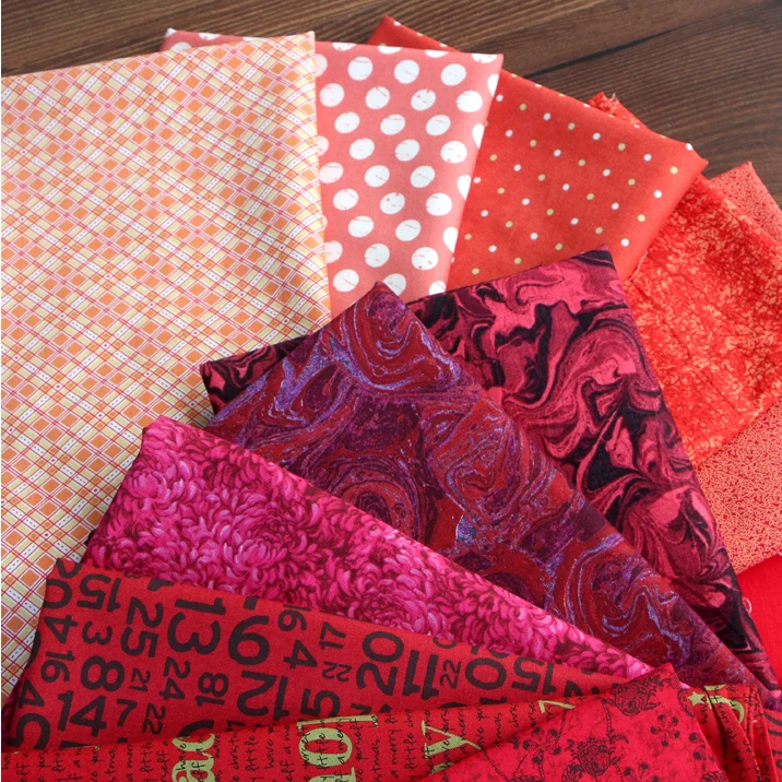 Саржевая хлопчатобумажная ткань с красным принтом для детей пэчворка шитье