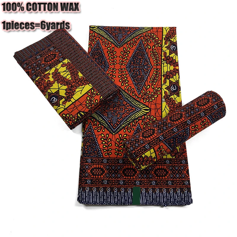 

2022 Hot Sale 100% Cotton Veritable African Wax Print Fabric Real Wax African Ankara Fabric 6 yards Ghana Loincloth