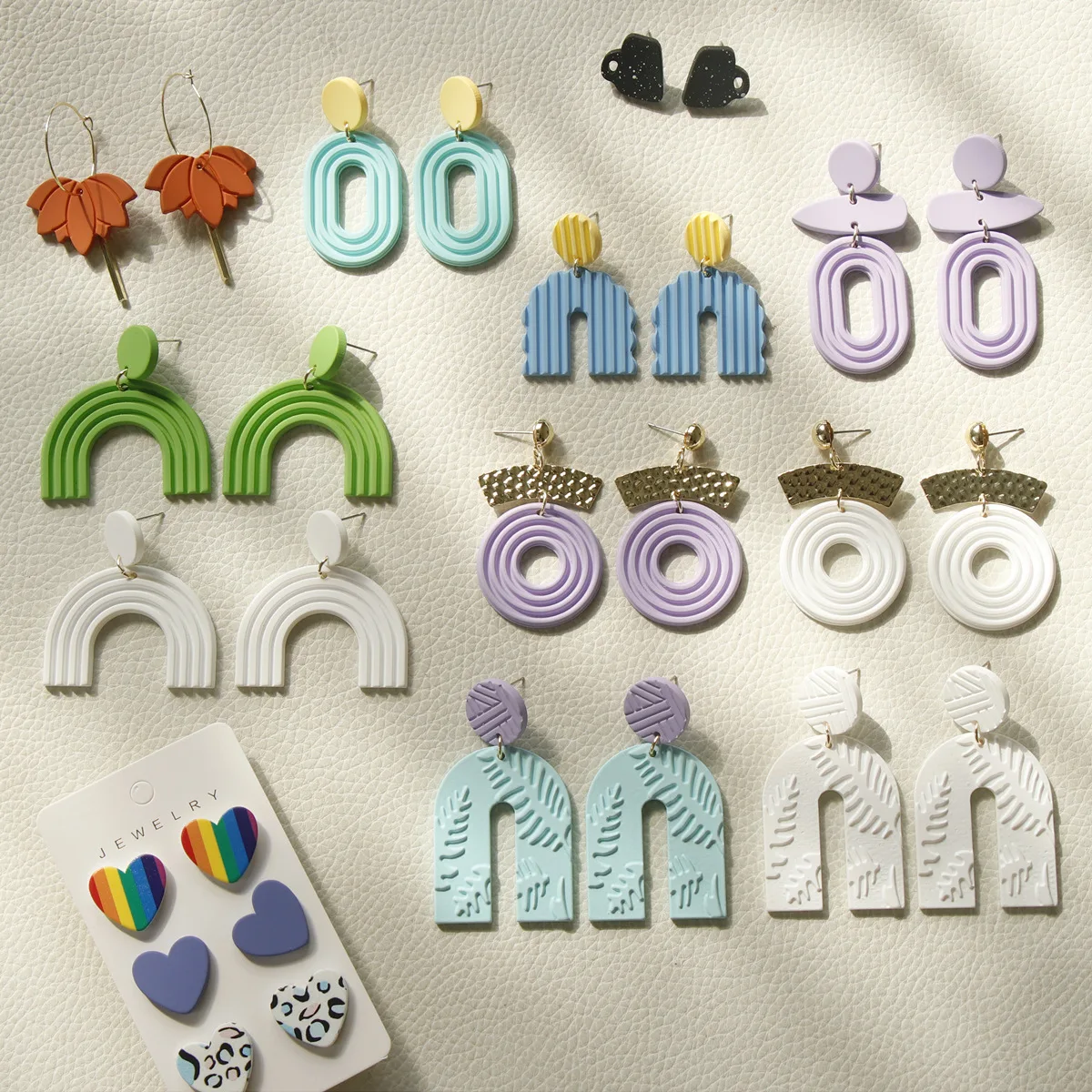 

New Trendy Acrylic Series Colorful Geometric Irregular Hollow Women Jewelry Gifts Acrylic Dangle Earrings Collection