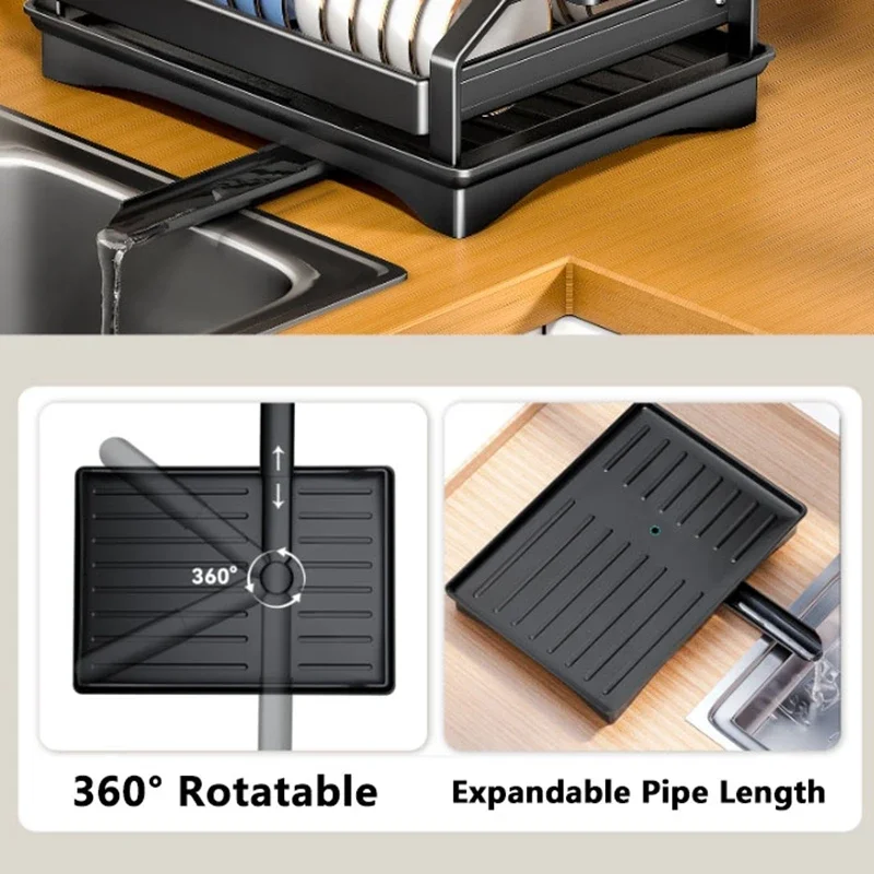 Кухонный органайзер 2-уровневая сушилка для посуды стеллаж хранения миски нож