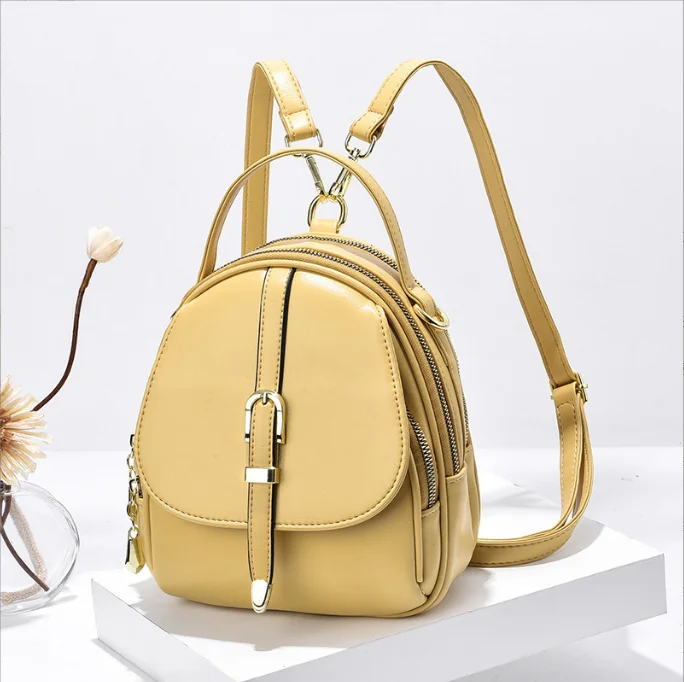 

2022 New Casual Backpack PU Small Backpack Female Fashion Ladies Bagpack Shoulder Bag