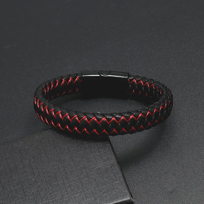 Новый мужской многослойный Плетеный Кожаный Браслет премиум-класса из
