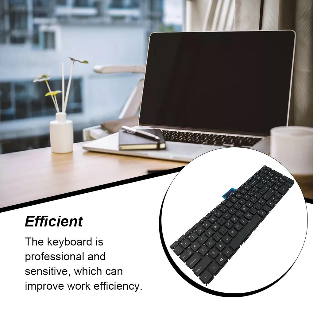 

Laptop Keyboard No Frame Repair Parts Input Equipment Gaming Computer Keypad Replacement for HP Pavilion 15-BS Layout