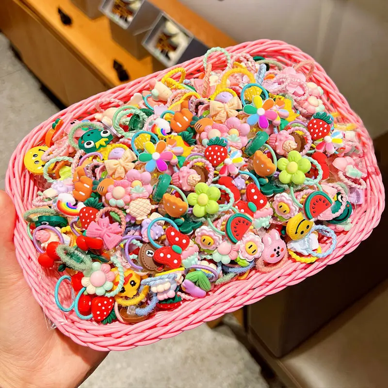 

Girls' Colorful Headwear Cute Baby Does Not Hurt Hair Rubber Band Hair Accessories 50 Pieces Per Pack