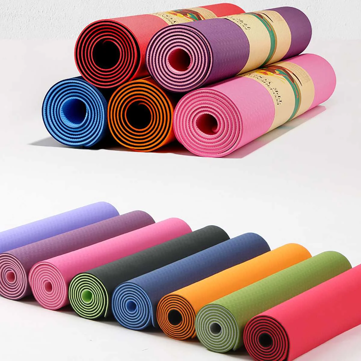 

6mm TPE Yoga Mat For Beginner Non-slip Mat Yoga Sports Exercise Pad With Position Line For Home Fitness Gymnastics Pilates Mats