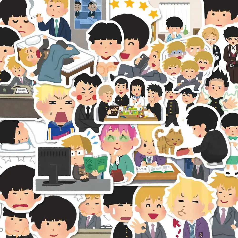 Mob Psycho Irasutoya Collab наклейки гэн уробути мидори гото пп психопаспорт психопаспорт инспектор синъя когами том 5 psycho pass манга