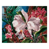 amtmbs pink iris with red orchid flowers diy painting by numbers adults handpainted on canvas pictures by numbers wall art decor