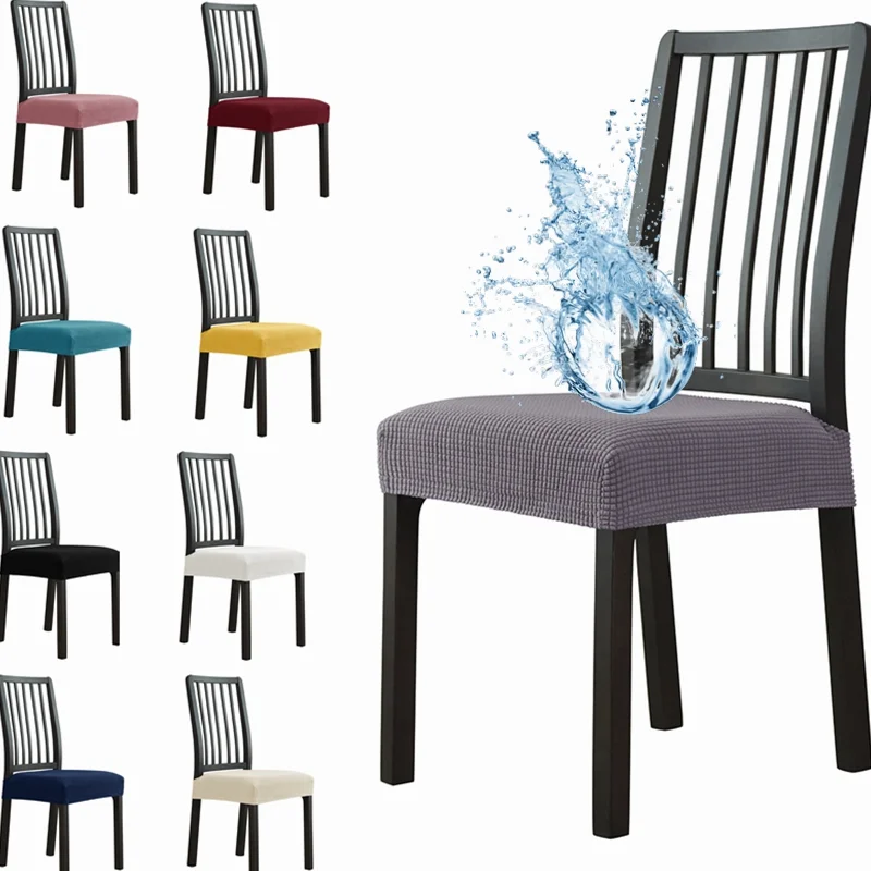 Cover Spandex Jacquard Chair Cushion Case Dining Room Uphols