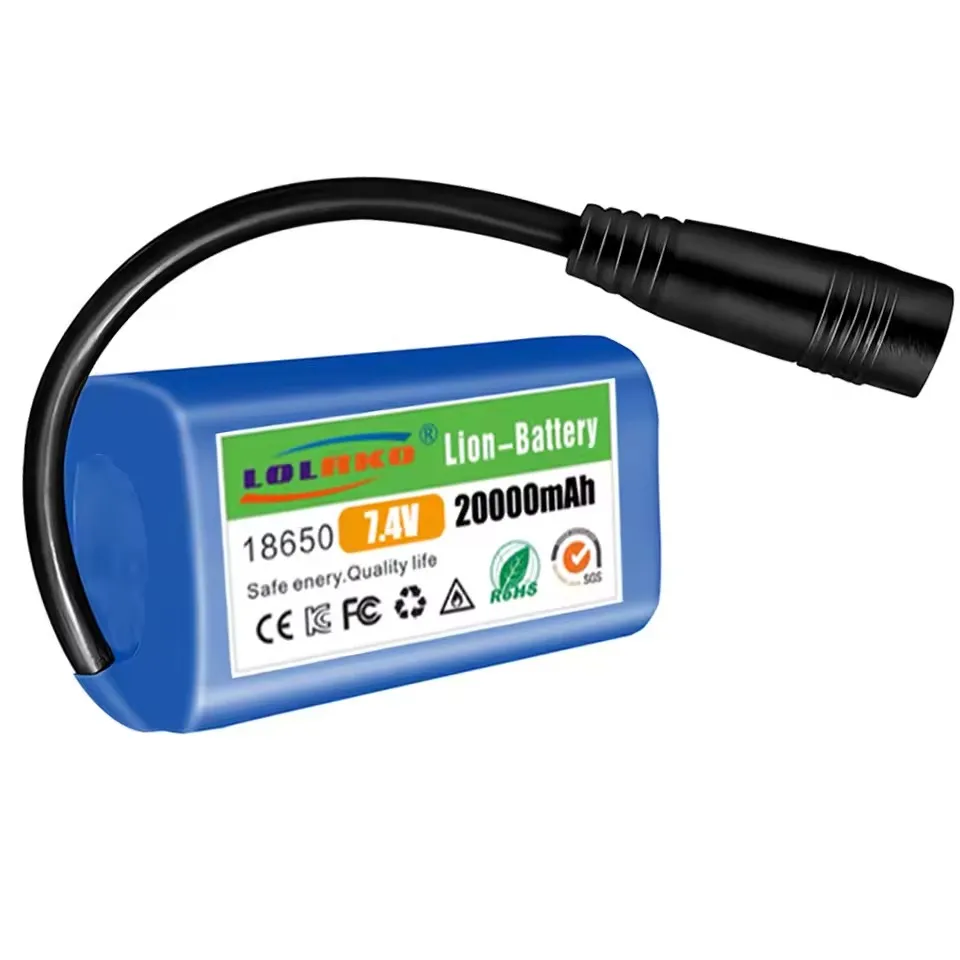 Фото Аккумулятор 2026 7.4V 20000mAh для радиоуправляемых рыболовных прикормочных корабликов V020 V900 2011-5 V007 C18 H18 V18 D18B FX88 №1