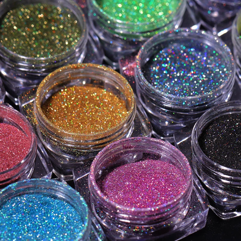 Nail Glitter Holographic Powder Dust Mirror Effect Charms Flake Paillette DIY Decoration Manicure |