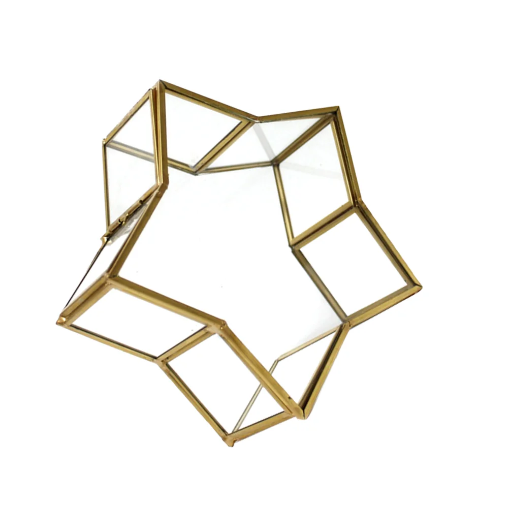 

1 Pc Glass Five-pointed Star Preserved Flower Gift Packing Case Bottle for Storage Packing