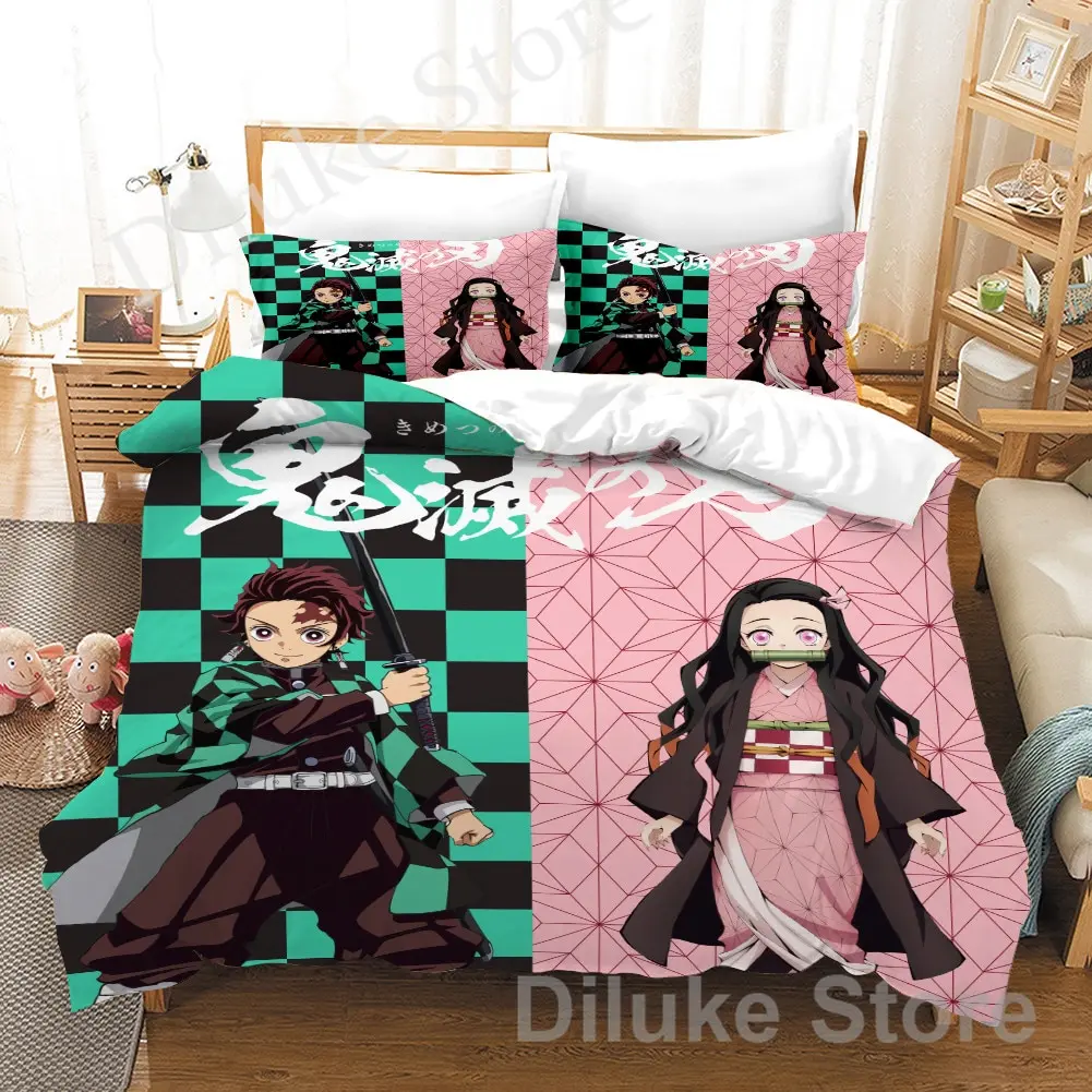 

Семейный комплект пододеяльников, японское аниме одеяло с 3D принтом, Комплект постельного белья, постельное белье, постельное белье (без листа)