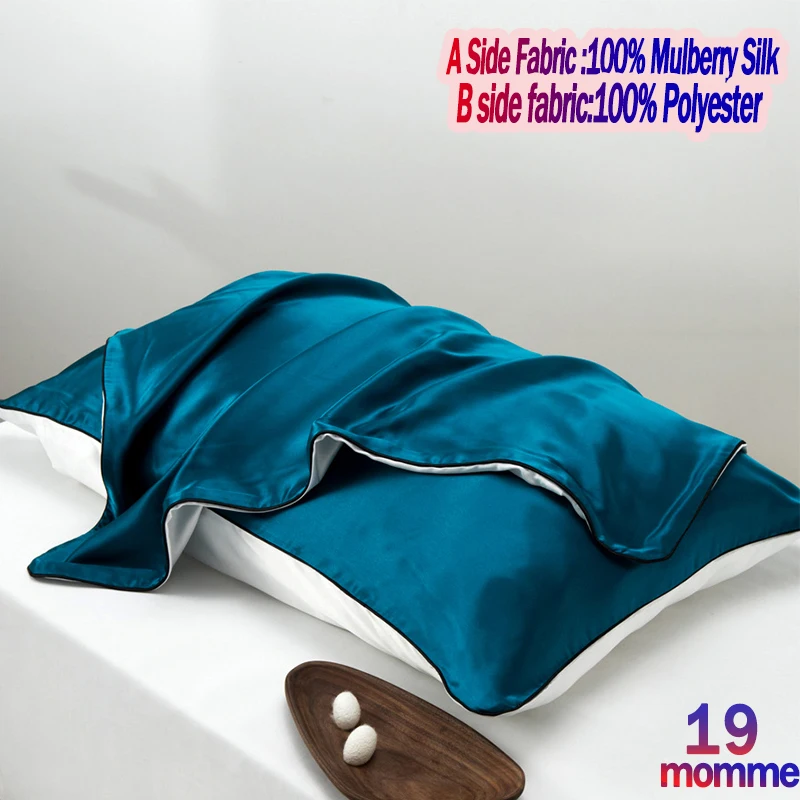 

19Momme Pillow Case 100% Mulberry Silk Protect Hair Smooth Satin Pure Silk Pillow Cover for Healthy Standard Designer Pillowcase