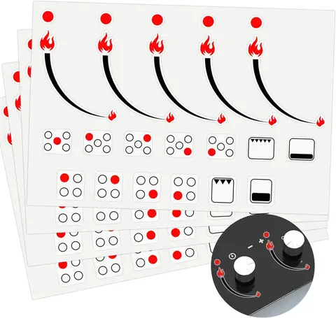 2 листа наклеек с индикацией пламени, индикаторы пламени, кольцевые этикетки для плиты, замена адгезивной ручки для духовки, символы для бампера, варочной панели
