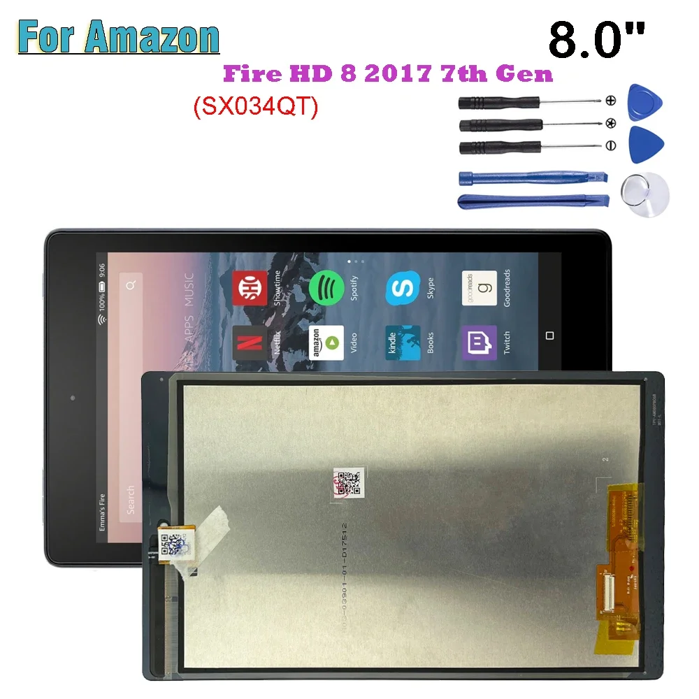 AAA + для Amazon Fire HD 8 2017 7-го поколения &quotSX034QT 0 &quotЖК-дисплей дигитайзер сенсорного