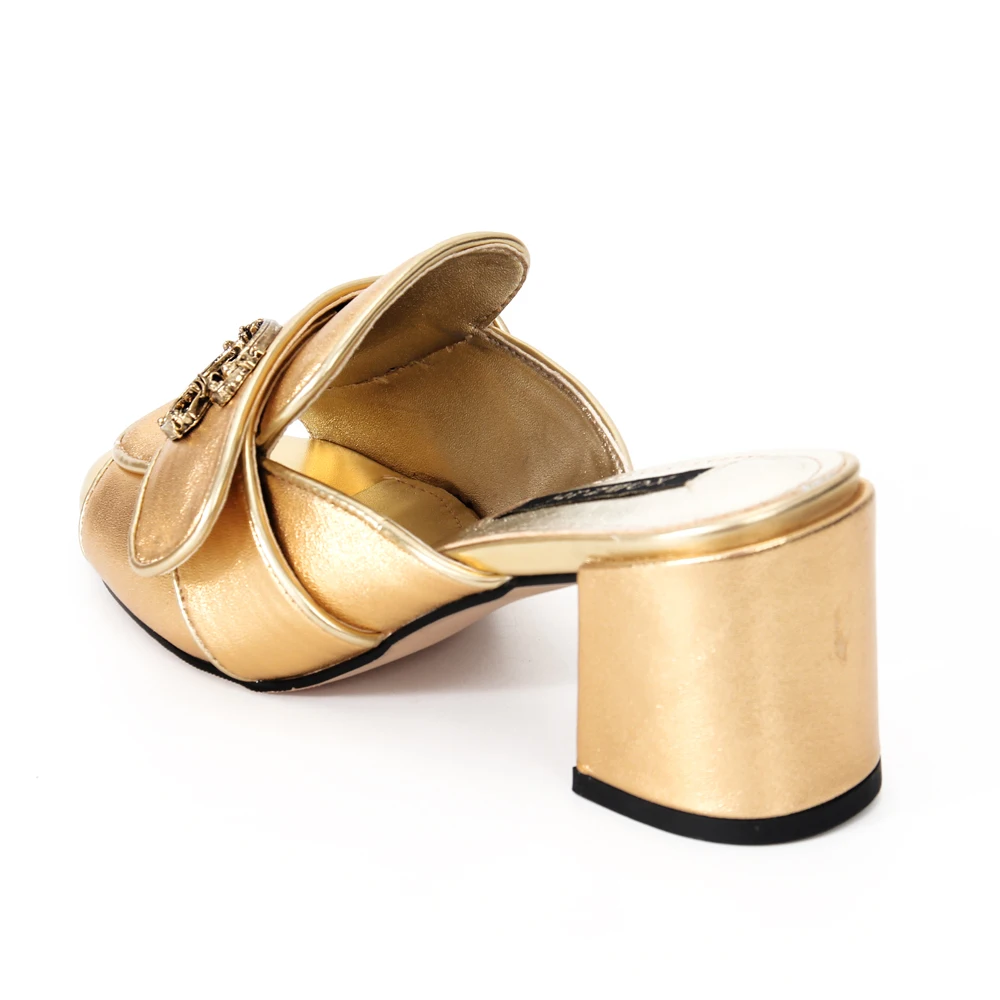 Block heel Gold Sandals Shoes for Women 2022 Designer Luxury Mules,Brand Fittings Sandal Woman Summer Fashion Style Plus Size 44