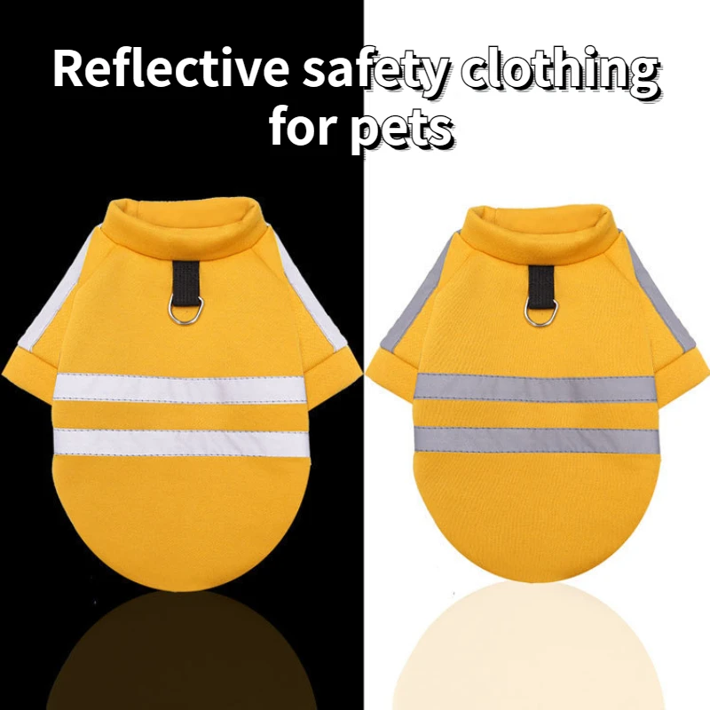 

Pet reflective sweater at night dog walking safety suit dog cat fleece warm coat kitten dog anti stray clothes