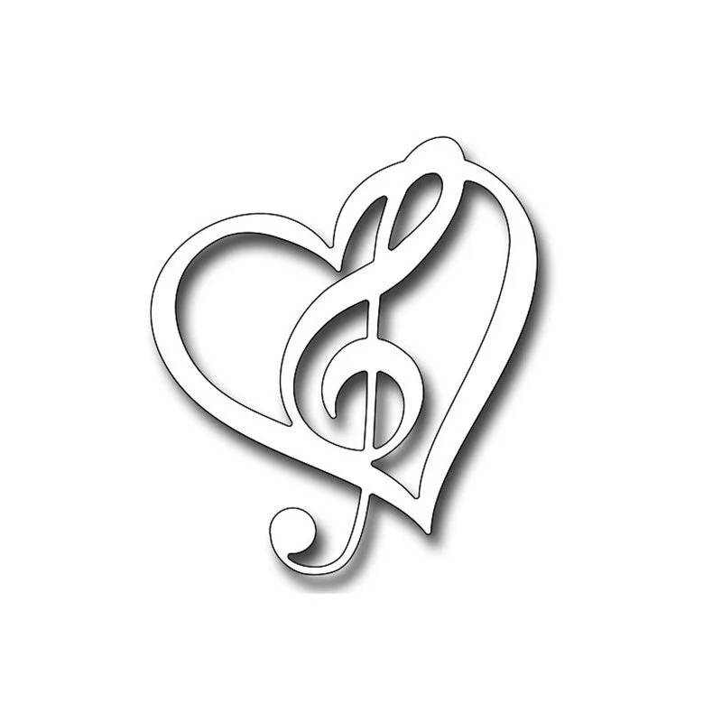 

Cutting Dies Scrapbooking For Making Cards Photo Album Decorative Embossing Musical Heart Metal