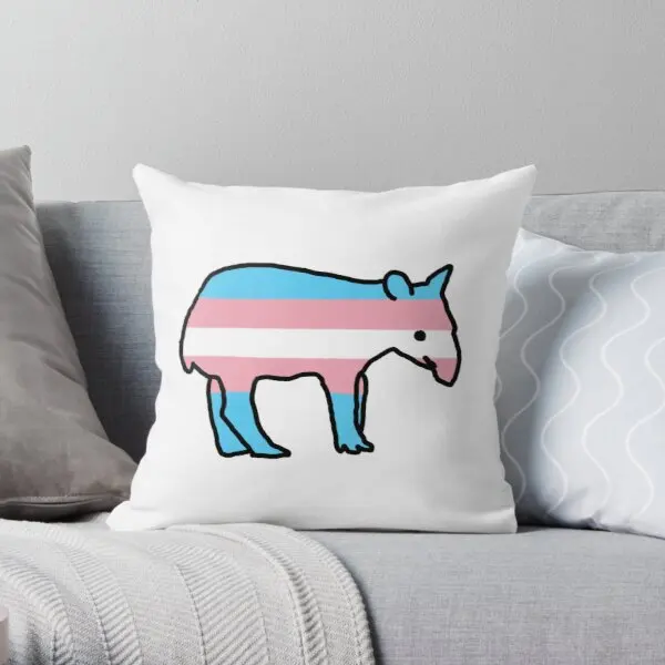 

Trans Pride Tapir Printing Throw Pillow Cover Fashion Wedding Decor Anime Sofa Bedroom Square Cushion Hotel Pillows not include
